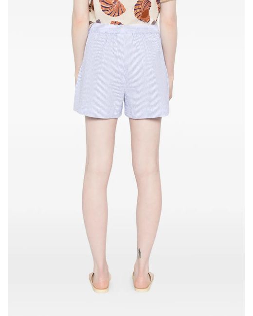 Mc2 Saint Barth White Striped Shorts