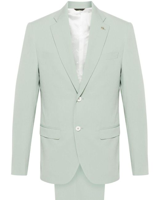 Manuel Ritz Green Notch-lapels Single-breasted Suit for men