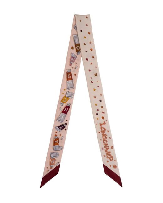 Longchamp White Couleurs De L'Art Scarf