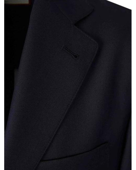 Canali Blue Patch-Pocket Single-Breasted Blazer for men