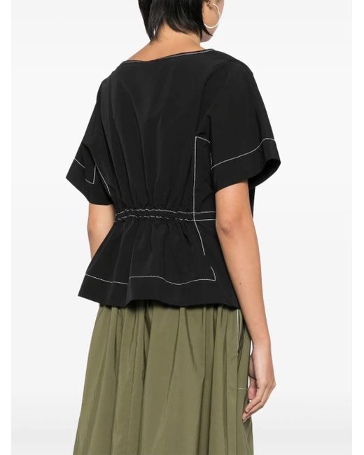 Jonathan Simkhai Black Cotton Blend Top