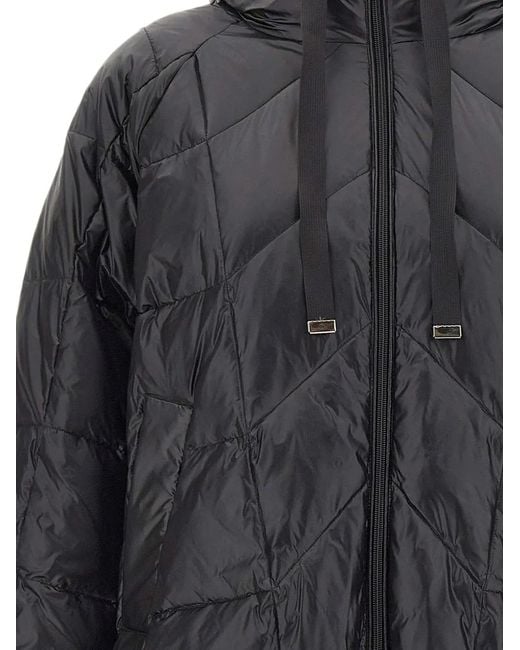 Elena Miro Black Quilted Hooded Puffer Jacket