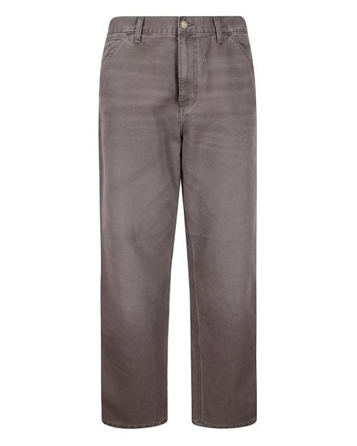 Carhartt Gray Logo-Patch Trousers for men