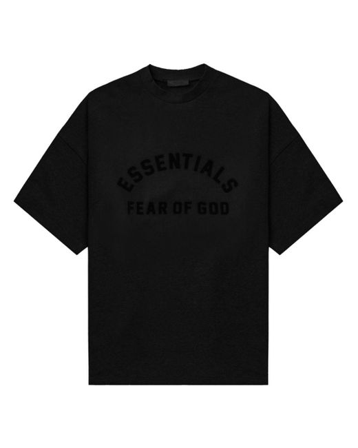 Fear Of God Black Logo-print Cotton T-shirt for men