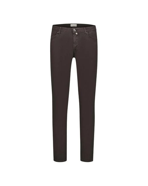 Jacob Cohen Gray Logo-Patch Pocket-Square-Detail Trousers for men