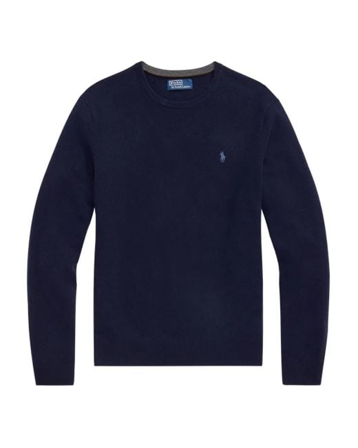 Polo Ralph Lauren Blue Wool Crew Neck Jumper for men