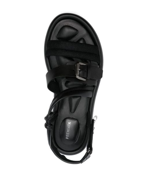 Premiata Black Logo-tag Leather Sandals