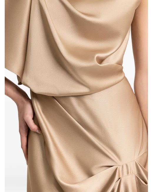 Gemy Maalouf Natural Draped-Neckline Maxi Dress