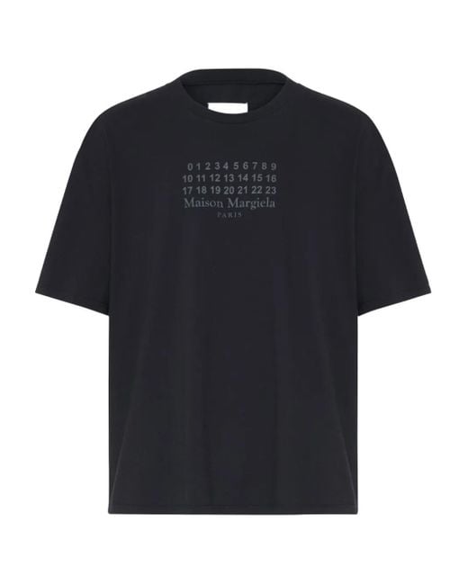 Maison Margiela Black Numeric-Logo T-Shirt for men