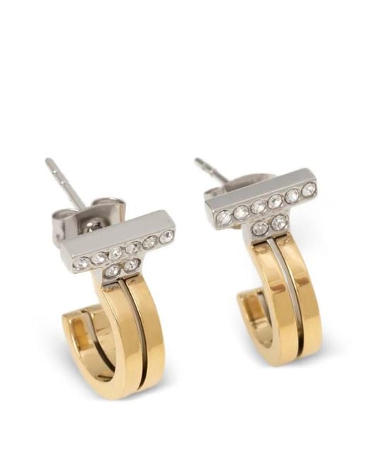 Trussardi Metallic Boucles D'Oreilles Demi-Cercle
