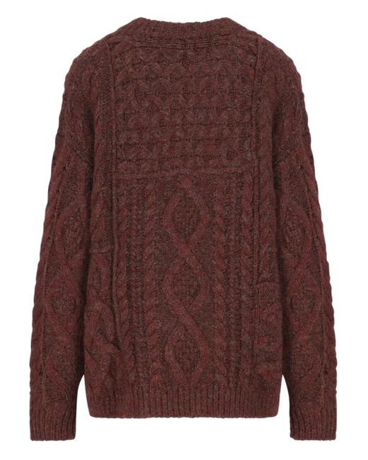 Isabel Marant Brown Cable-Knit Sweater