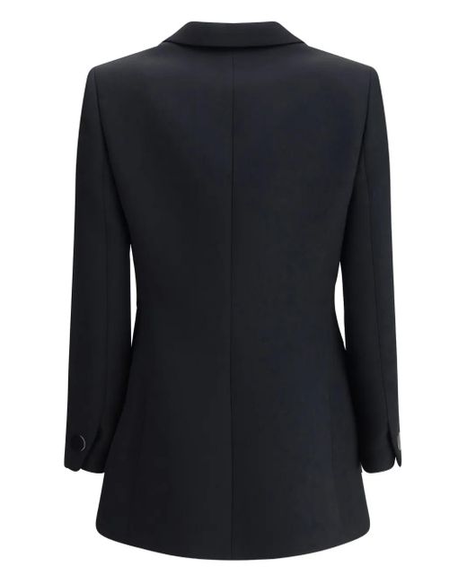 Giorgio Armani Black Single-Button Silk Blazer