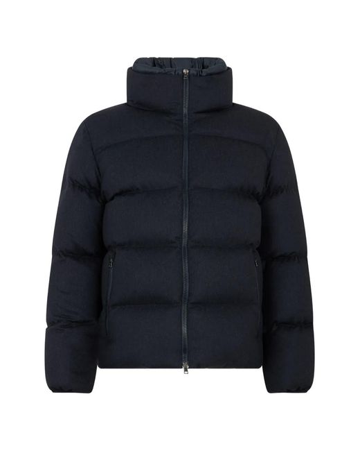 Herno Blue Padded High-Collar Jacket for men