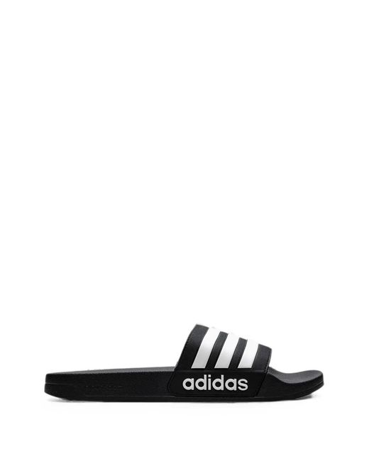 Adidas White Adilette Shower Three-Stripe Slides for men