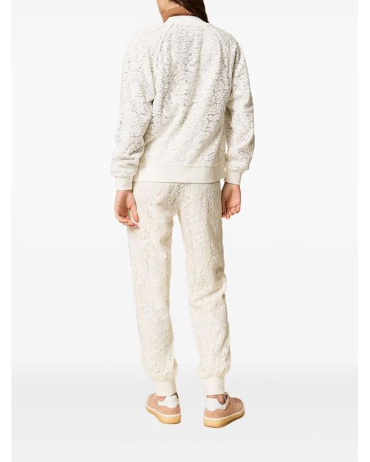 Twinset White Lace Joggers Track Pants