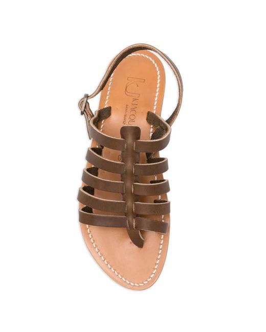 K. Jacques White Strappy Flat Sandals