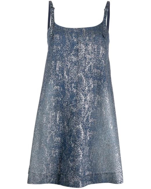 Versace Jeans Couture Blue Mini Buckle Dress