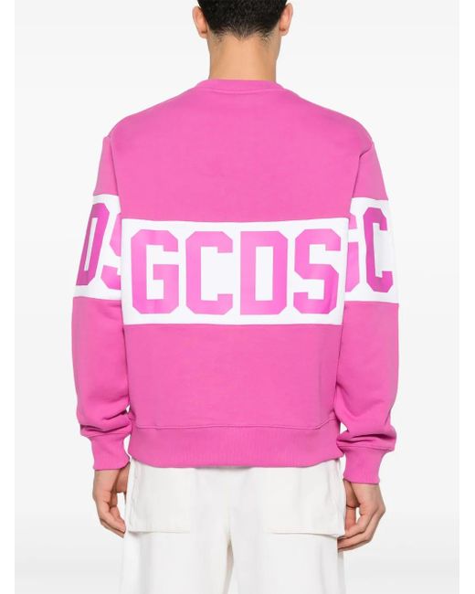 Gcds Pink Logo-Print Sweatshirt for men