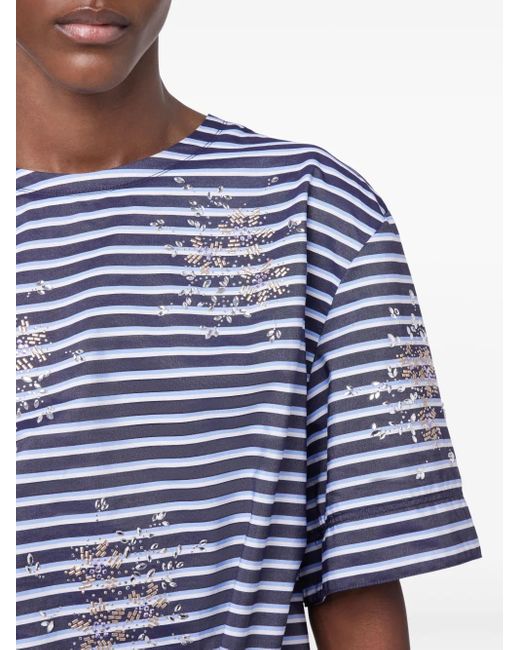 Rabanne Blue Striped T-Shirt