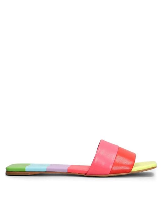 Carrano Pink Striped Flat Sandals