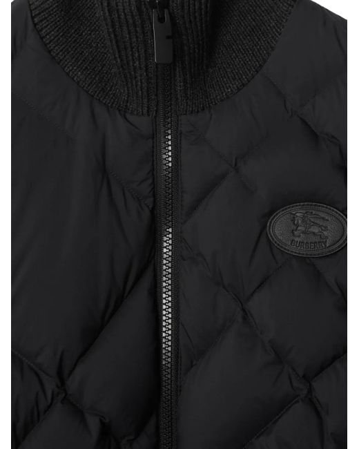 Plumífero Con Botones Burberry de color Black