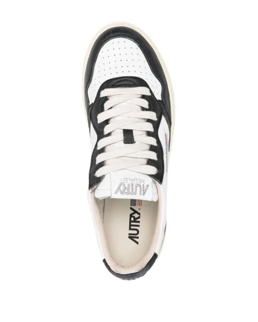 Autry White Logo-Patch Leather Sneakers