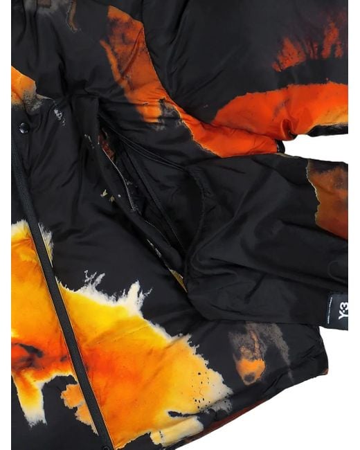 Y-3 Blue Abstract-print Puffer Jacket for men