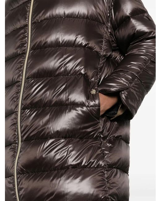 Herno Black Matilde Funnel-Neck Padded Coat