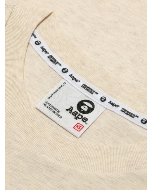 Aape By A Bathing Ape Natural Bulldog Graphic-Print T-Shirt