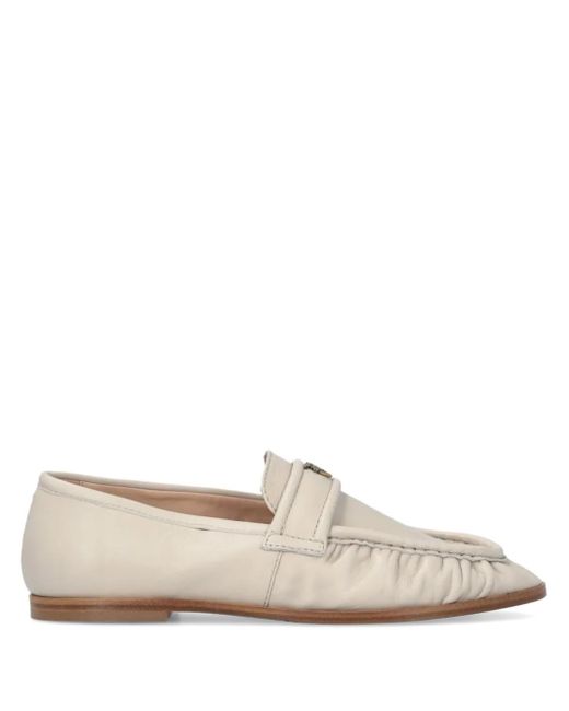 Pinko White Leather Loafers