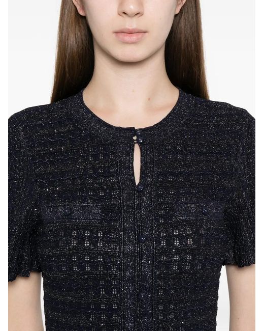Sandro Embellished Knitted Maxi Dress in Black | Lyst