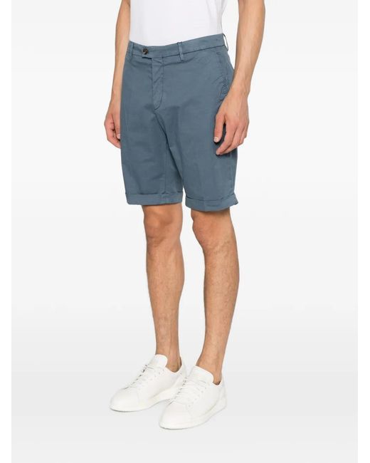 Corneliani Blue Buttoned Shorts for men