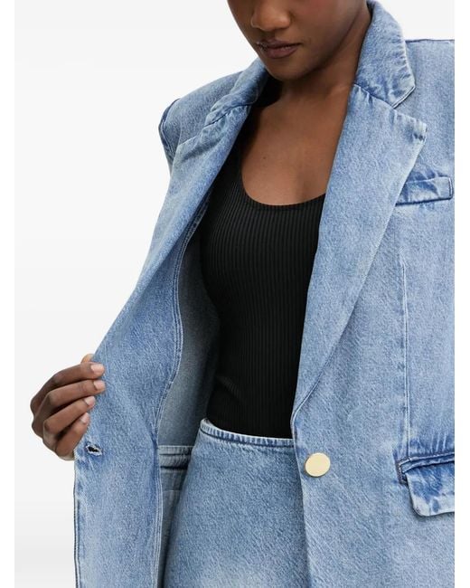 ARMANI EXCHANGE Blue Single-Breasted Denim Blazer