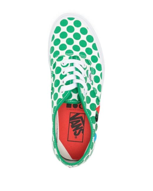 Vans Green X Moca Authentic Polka-Dot Cotton Sneakers for men