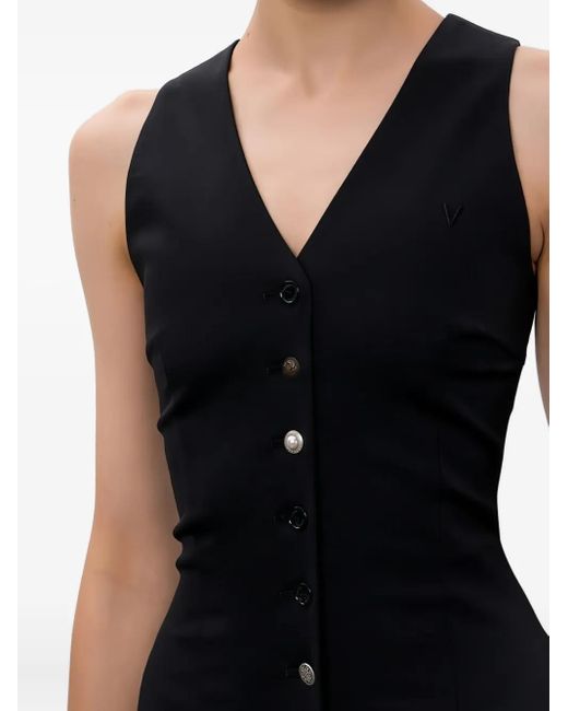 Vetements Button Sleeveless Midi Dress Black