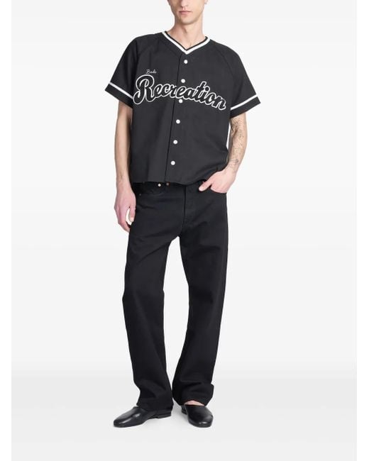 Bode Black Outfield Baseball Shirt for men
