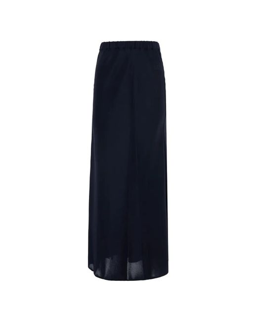 Max Mara Blue Sospiro Logo-Embroidered Elasticated Maxi Skirt