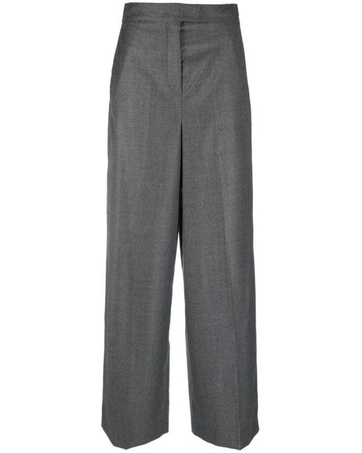 Pantalone A Vita Alta In Lana di Fendi in Gray