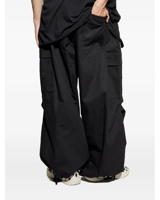 Y-3 Black Drawstring Cargo-Pocket Trousers for men