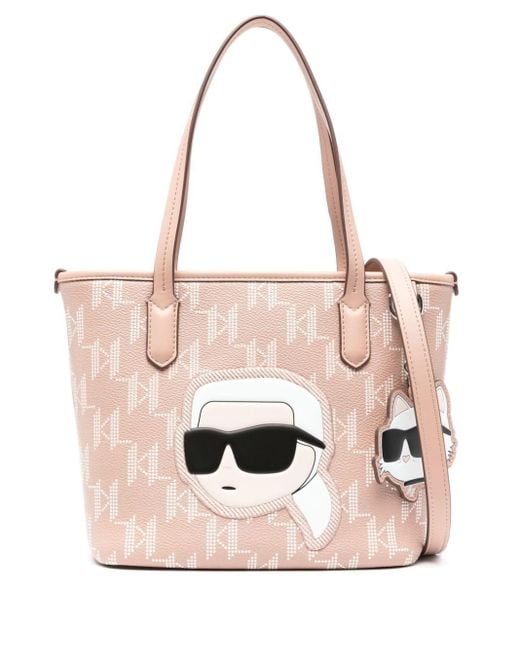 Karl Lagerfeld Pink K/Ikonik 2.0 Mono Tote Bag