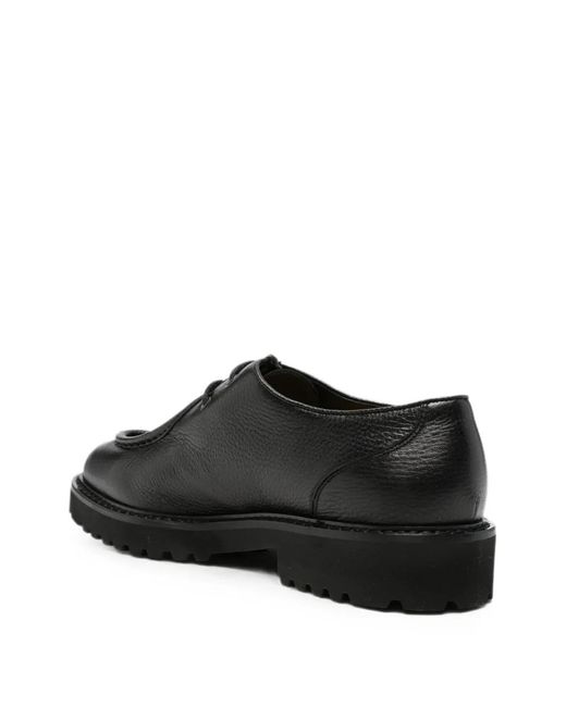 Doucal's Black Grained Leather Derby Shoes for men