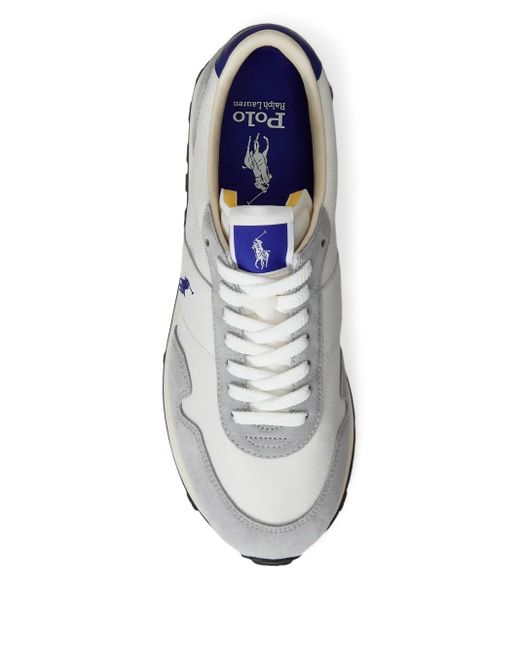 Polo Ralph Lauren White Prl Trail 125 Suede Mesh Sneakers for men