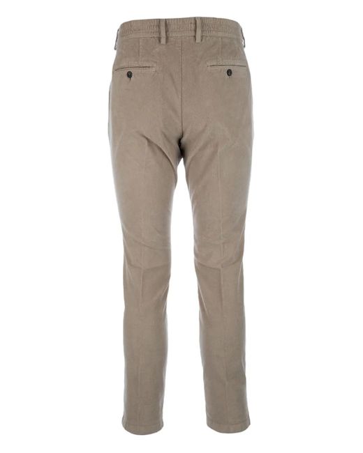 Cruna Gray Corduroy Button-Fastening Trousers for men