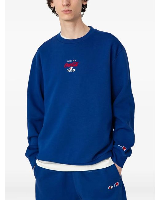Champion Blue X Coca Cola Embroidered-Detail Sweater for men