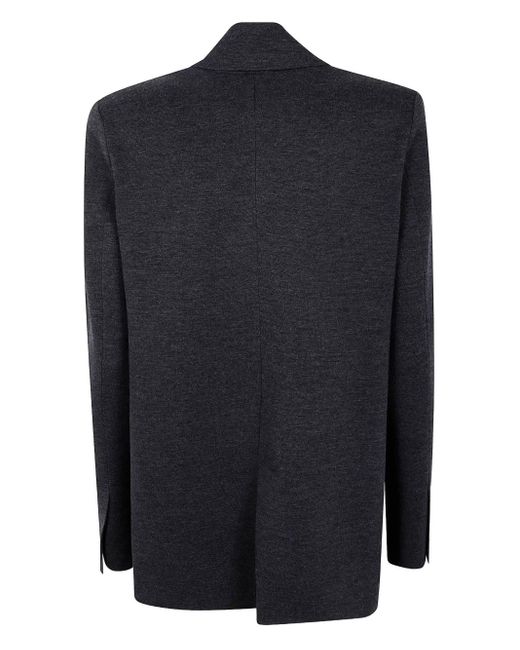 Mrz Black Notched-Lapel Wool Jacket