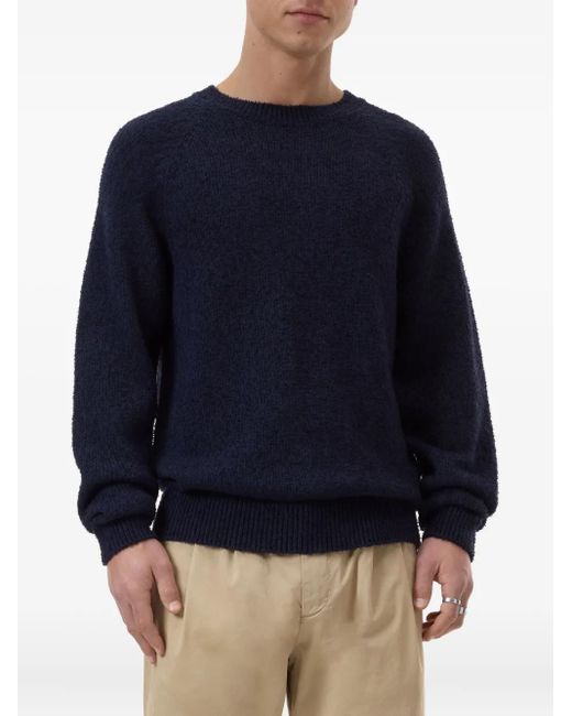 Closed Blue Crew-Neck Raglan Sweater for men