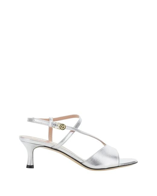 Pollini White Strappy Buckle Sandals