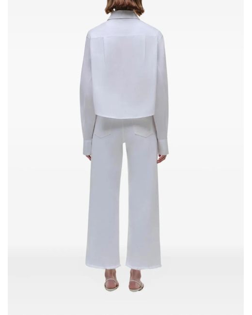 Jonathan Simkhai White Renata Cropped-Hemd