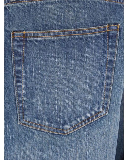 A.PRESSE Blue Faded-Effect Jeans for men