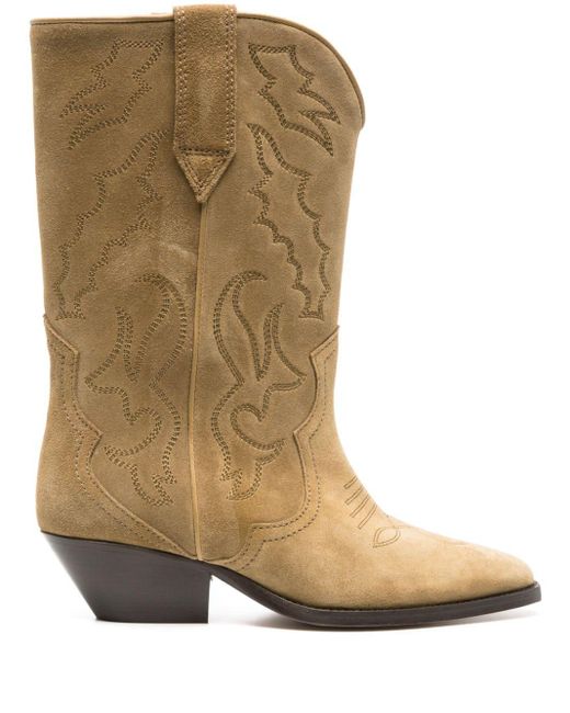 Isabel Marant Duerto Suede Cowboy Boots in Brown Lyst